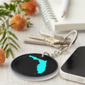 Schwarz und Aqua Florida Schlüsselanhänger (Vorderseite rechts)