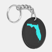 Schwarz und Aqua Florida Schlüsselanhänger (Vorderseite links)