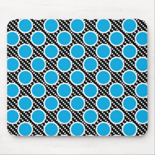 Schwarz und Aqua Punkte Mousepad