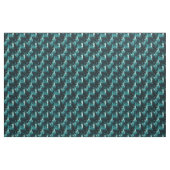 Schwarz und Aquamarin Abstrakt Stoff (Yard (91,4 cm))