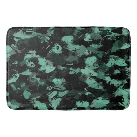 Schwarz und Aquamarin Badematte (Vorderseite)