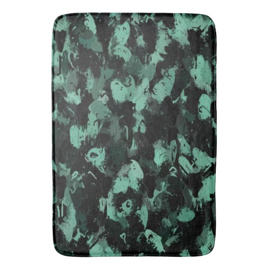 Schwarz und Aquamarin Badematte (Vorderseite Vertikal)