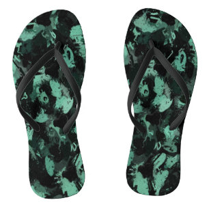 Schwarz und Aquamarin Badesandalen