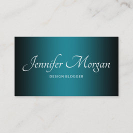 Schwarz und Aquamarin Elegant Ombre Visitenkarte