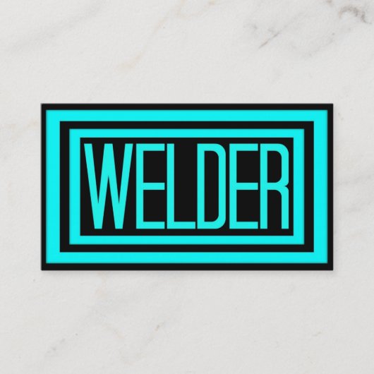 Schwarz und Aquamarin gestrichene Rahmen Visitenkarte (Vorderseite)