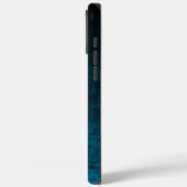 Schwarz und Aquamarin Grunge Ombre Textur Case-Mate iPhone Hülle (Rückseite / Links)