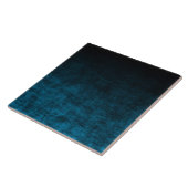 Schwarz und Aquamarin Grunge Ombre Textur Fliese (Seite)