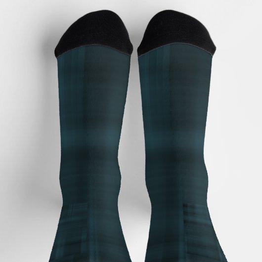 Schwarz und Aquamarin Kariert Socken (Oben)