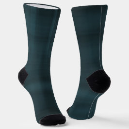 Schwarz und Aquamarin Kariert Socken