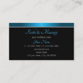 Schwarz und Aquamarin mit Monogramm Beruflich Visitenkarte (Rückseite)