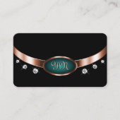 Schwarz und Aquamarin mit Rose Gold Effekt Mit Mon Visitenkarte (Vorderseite)