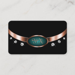 Schwarz und Aquamarin mit Rose Gold Effekt Mit Mon Visitenkarte