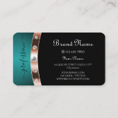 Schwarz und Aquamarin mit Rose Gold Effekt Mit Mon Visitenkarte (Rückseite)