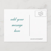 Schwarz und Aquamarin Rett-the-Date-Einladung anpa Ankündigungspostkarte (Rückseite)