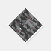 Schwarz und Aquamarines Camouflage-Musterpapier Serviette (Ecke)
