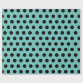 Schwarz und Aquamarines Medium Polka Dot Wrapping  Geschenkpapier (Flach)