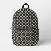 Schwarz und Beige Bedruckter Rucksack (Vorderseite)