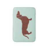 Schwarz und Beige Gingham-Dachshund Mintgrün Badematte (Vorderseite Vertikal)