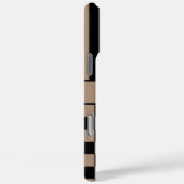Schwarz und Beige Kariert Gestreift Personalisiert Case-Mate iPhone Hülle (Rückseite / Rechts)