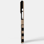 Schwarz und Beige Kariert Gestreift Personalisiert Case-Mate iPhone Hülle (Rückseite / Links)