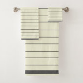 Schwarz und Beige Streifen Muster elegant, modern Badhandtuch Set (Insitu)