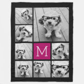 Schwarz und Berry 8 - FotoCollage - COLOR bearbeit Fleecedecke (Vorderseite)