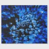 Schwarz und Blau Abstrakt Geschenkpapier (Flach)