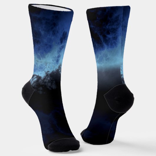 Schwarz und Blau abstrakt Socken (Gewinkelt)