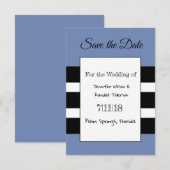 Schwarz und Blau Einfache Moderne Speichern Sie di Save The Date (Vorne/Hinten)
