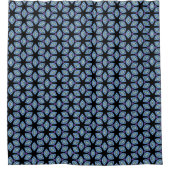 Schwarz und Blau, fett Duschvorhang (Vorderseite)