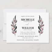 Schwarz und Blau | Hochzeit moderner Branchen Einladung (Vorderseite)