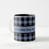 Schwarz und Blau Kariert, Buffalo Kariert, Lumberj Zweifarbige Tasse (Vorderseite Links)