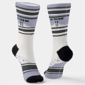 Schwarz und blau & orange - Name Nummer Socken (Gewinkelt)
