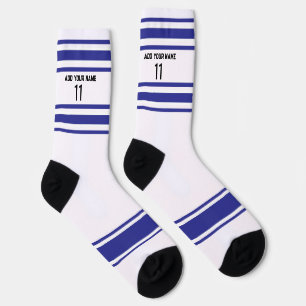 Schwarz und blau & orange - Name Nummer Socken