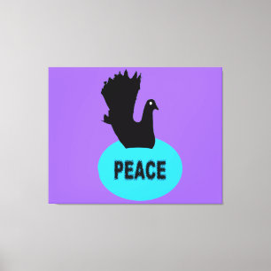 Schwarz und Blau Peace Dove Canvas Print Leinwanddruck