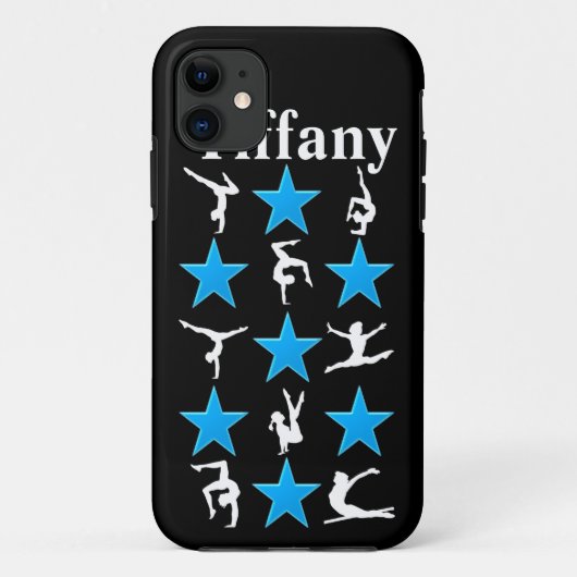 SCHWARZ UND BLAU PERSONALISIERT GYMNASTICS IPHONE- Case-Mate iPhone HÜLLE (Rückseite)