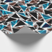 Schwarz und Blau, polygonal, Abstrakt, geometrisch Geschenkpapier (Ecke)
