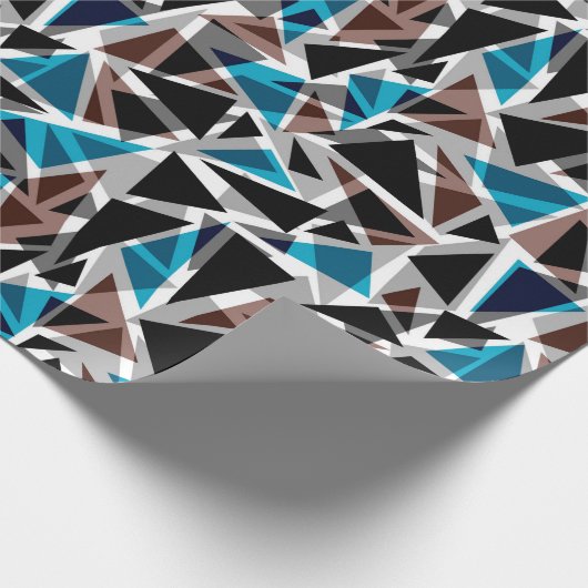 Schwarz und Blau, polygonal, Abstrakt, geometrisch Geschenkpapier (Ecke)