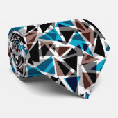 Schwarz und Blau, polygonal, Abstrakt, geometrisch Krawatte (Gerollt)