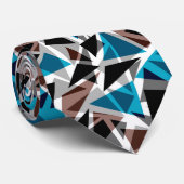Schwarz und Blau, polygonal, Abstrakt, geometrisch Krawatte (Gerollt)