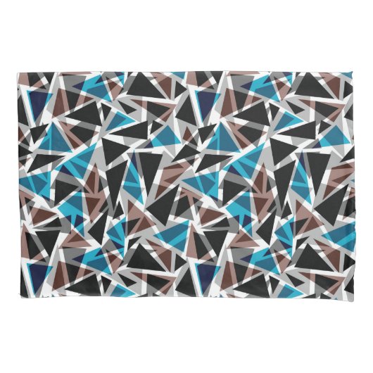 Schwarz und Blau, polygonal, Abstrakt Kissenbezug (Vorderseite)