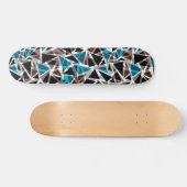 Schwarz und Blau, polygonal, Abstrakt Skateboard (Horizontal)