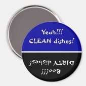 Schwarz und blau, sauber/dreckig Geschirrspüler Magnet (Vorderseite/Rückseite)