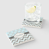 Schwarz und Blau Steinuntersetzer (Seitenansicht)