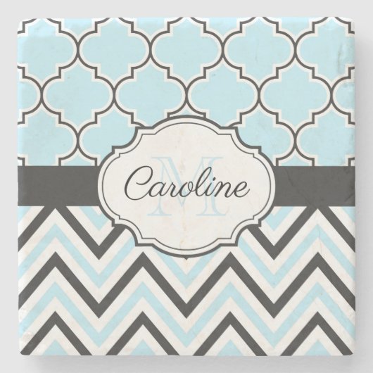 Schwarz und Blau Steinuntersetzer (Vorderseite)