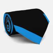 Schwarz und Blau Streifen Krawatte (Gerollt)