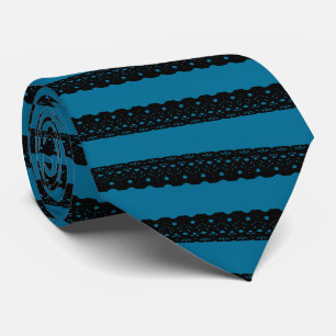 Schwarz und Blau Stripe Neck Tie - Custom Colors Krawatte