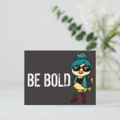 Schwarz und Blau Trendy Inspiration "Be Bold Bird" Postkarte (Stehend Vorderseite)