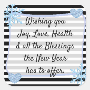 Schwarz und Blau Weihnachts-Segen Sticker