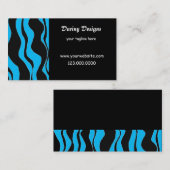 Schwarz und Blau Zebra Print Visitenkarte (Vorne/Hinten)